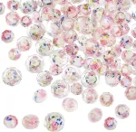 Pandahall 87 vnt. Murano stiklo karoliukai, auksinis smėlis, rožiniai karoliukai, briaunuoti stiklo karoliukai, rožiniai palaidi karoliukai, kri&scaron;toliniai tarpiniai karoliukai vėriniams, apyrankėms, auskarams, papuo&scaron;alų gamybai, 8/10/12 mm