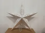 Led popierinė žvaigždė balta pakabinama kalėdinė dekoracija 60cm
