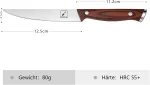 Imarku rinkinys steak peilių 6 dalių (12,5 cm) pagamintas i&scaron; voki&scaron;ko nerūdijančio plieno su pakka medine rankena, a&scaron;trus dantytas picos peilis, stalo peilis, steak peilis, ergonomi&scaron;ka forma su dovanų dėžute - tėvo diena