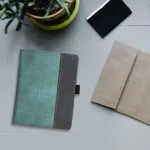 Kwmobile dėklas Kobo Aura Edition 1 su dirželiu, mėtų žalios ir tamsiai pilkos spalvos