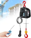 Newtry 3-in-1 elektrinė lynų gervė, 500 kg, belaidis nuotolinis valdymas, 7.6 m, 1500 W, elektrinis lynų keltuvas su apsauga nuo perkrovos, keliamoji galia 500 kg