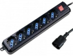 Techly IUPS-PCP-6V elektros tinklo ilgintuvas 1,5 m 6 AC i&scaron;vestis(ys / čių) Juoda