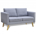 Dvivietė sofa, audinys, &scaron;viesiai pilka