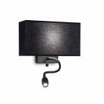 Ideal Lux 1W wall lamp with 2 lights HOTEL, 3000K, juodas