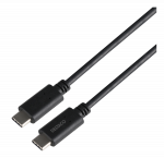 USB-C į USB-C kabelis DELTACO 1m, 10Gbps, 100W 5A, USB 3.1 Gen 2, E-Market, juodas / USBC-1402-LSZH