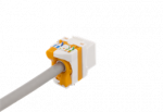 Cat6A "Keystone" lizdas, plastikinis DELTACO baltas / oranžinis / MD-123