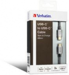 Kabelis USB Verbatim USB-C - USB-C 2 m Pilka (65054)