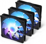 Blackstorm Luna UF120 ARGB PWM -tuuletinpakkaus, musta, 120 mm, 3 kpl pakkaus