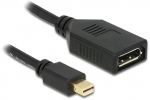 DELOCK Adapteris mini Displayport male > Displayport female juodas