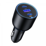 Atomobilnis įkroviklis UGREEN CD293, 2XUSB-C PD+ USB-A 130W juodos spalvos