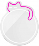 Neon MIRROR LED SLEEPING CAT baltas rožinis FMNE03 Forever Light