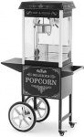 Royal Catering Profesionali kukurūzų spragėsių ma&scaron;ina ant vežimėlio su RETRO ap&scaron;vietimu, 88 l, 1600 W, juoda