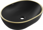 Praustuvas Mexen Viki 48 cm, Juodas matt/Gold edge