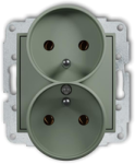 Karlik Elektrotechnik 61MGPR-2z MINI Dvigubo lizdo mechanizmas rėmui su įžeminimu 2x(2P+Z) (be srovės kelio sklendių) sage 61MGPR-2z