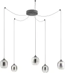26W LED pakabinamas &scaron;viestuvas KHADI, juodos/dūmų sp., 3000K, dimeriuojamas, 01-3487