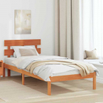 Lova Lovos rėmas Ruda 75 x 190 cm Pu&scaron;ies medienos masyvas