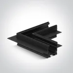Užglaistomo magnetinių sistemų bėgelio MINI kampinis sujungimas, juodas, 42012AATR/B