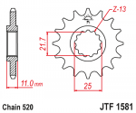 Jt Sprockets Priekinė žvaigždutė JTF1581
