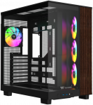 Thermaltake View 380 XL WS ARGB , Tower-case - juodas/holz, Tempered Glass x 2, Holz-Struktur