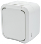 Duwi 60224 Vieno pavir&scaron;iaus montuojamas lizdas su įžeminimu Aqua Pro IP55 baltas 60224