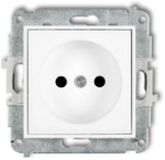 Karlik Elektrotechnik 25MGP-1p MINI Vieno lizdo mechanizmas be įžeminimo 2P (srovės kelio sklendės) matinė balta 25MGP-1p