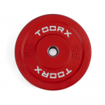 Weight plate TOORX Bumper Plate Challenge, red, 50 mm, 25 kg