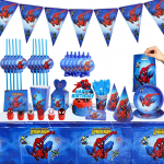 &bdquo;Žmogus voras&rdquo; (Spiderman) Gimtadienio vienkartinių Indų 61 vnt Rinkinys