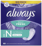 Always Daily Fresh Normal Odour Lock Įklotas 60ml kelnaitės ir įklotai po gimdymo Moterims
