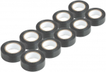 Taśmy PVC izoliacinių juostų rinkinys, 10 vnt. juodų, 19 mm x 20 m x 0,13 mm, amio-04844