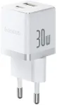 Baseus Delninė kelioninė įkrovimo stotelė | 30W | PD, QC | USB-C, USB-A | balta