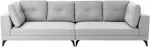 Beliani 4 vietų sofa YURI sintetinio lino pilka