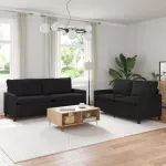 Sofa Sofos komplektas 2 vnt. Juoda Aksomas