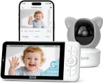 GHB elektroninė auklė su 2K PTZ kamera, 5 colių monitoriumi ir Wi-Fi, BABY6T