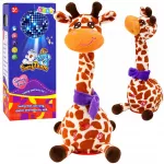 Lean Toys Interactive Plush Giraffe &ndash; Dances, Sings, and Repeats &ndash; Brown, 30 cm