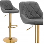 Bipohome 'Cydro Gold' grafitinis Velvet bar hocker