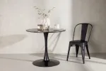 Venture Design Apvalus valgomojo stalas Hamden, juoda
