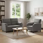 Sofa Sofos komplektas 2 vnt. Tamsiai pilka Aksomas