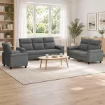 Sofa Sofos komplektas 3 vnt. Tamsiai pilka Audinys