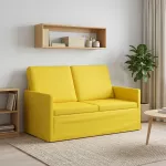 Dviejų vietų sofa &Scaron;viesi geltona 130 x 81 x 82 cm Audinys