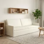 3 vietų sofa Kreminė 220 x 81 x 82 cm Kordūrinis audinys