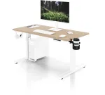 Stalinių Jan Nowak Elektrinis auk&scaron;tį reguliuojantis ergonominis baltas/dąb sonoma, 1200x600 mm: ARIA (5907367517385)