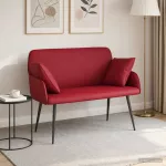 Dvivietė sofa su metalinėmis kojelėmis 2 vietos Vyno raudona