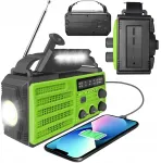 Ne&scaron;iojama radijo stotis su saulės baterija, rankena ir Powerbank funkcija