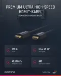 Clicktronic Ultra High Speed Hdmi 2.1 kabelis su Ethernet &ndash; 48 Gbps 8k / 4k 120hz Hdmi kabelis Ps5 su Earc, Dynamic Hdr, Vrr, 3d, Dolby Vision, puikiai tinka XBOX, Hdtv, namų kinui, Soundbar 50 cm