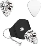 Unicraftale 1 gitaros mediatoriaus dovana, nerūdijančio plieno muzikos mokymosi gitaros mediatoriaus personalizuotas muzikos mokymo mediatorius su pu odiniu dėklu, gitaros priedai, muzikanto grotuvo plektrinis