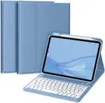 Vobafe dėklas su klaviatūra, skirtas ipad 11 10 kartos (2025/2022, 10.9/11 colių), magnetinė nuimama bluetooth klaviatūra su atnaujintu klavi&scaron;ų gaubtu, ipad a16 klaviatūra su ra&scaron;iklio laikikliu, mėlyna
