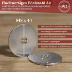 Pd&reg; Didelės poveržlės M8 x 40 nerūdijančio plieno, 10 vnt.