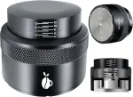 Carrottimes espresso &scaron;tampas 53 mm, reguliuojamo gylio kavos &scaron;tampas su kalibruotu antgaliu, 100% nerūdijančio plieno &scaron;tampas espresso aparatams, tinka breville 53 mm portafiltro krep&scaron;eliui (juodas)
