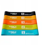 5 treniruočių gumų rinkinys, pasiprie&scaron;inimo gumos mini band Trex Sport