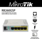 Mikrotik Css106-1g-4p-1s 5 prievadų gigabitinis cloud smart switch poe swos sfp